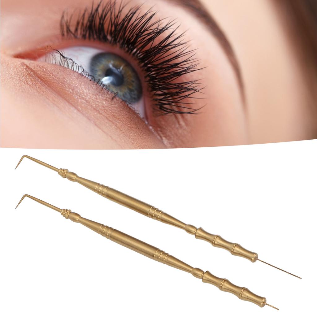 2pcs Eyelash Lift Tool Bamboo Joint Shape Handle Double Head Lash Perm Tool with Comb for Perming Eyelashes