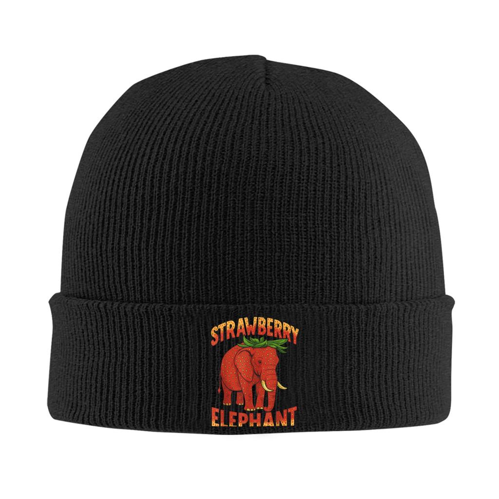 Italian Strawberry Elephant Meme Beanie Hats Bonnet Hats Adult Unisex Vintage Skullies Beanies Winter Printed Head Wrap Caps