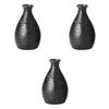 Set of 3 Jet Black 2 Go Sake Bottles X Cm Sake Bottles Setomonohonpo [8.5 13.4 (300 Cc)]
