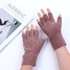 Female Solid Color Winterr Outdoor Cloth Fingerless Gloves Half-finger Women Mittens Warm Gloves