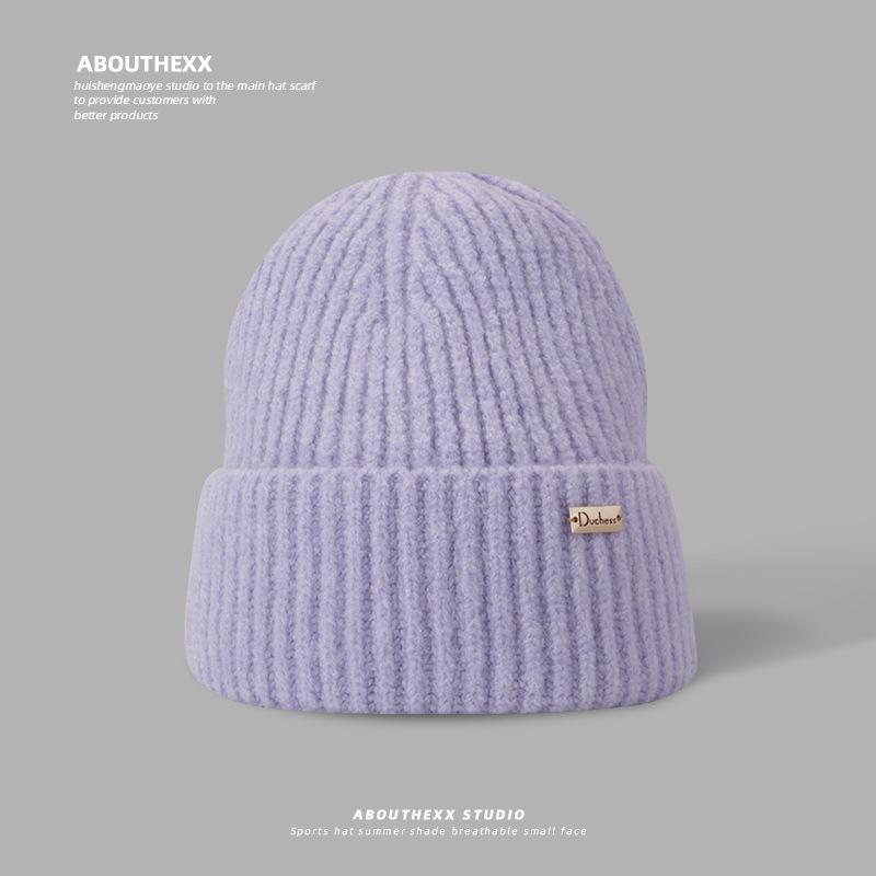 Wool Hat for Women In Winter Small Face Protection Ears and Warm Knitted Hat Outdoor Cold Protection Big Head Flange Hat Men Cold Hat