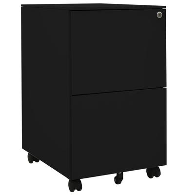 Vidaxl Mobile Filing Cabinet, Black, 39X45X67 Cm, Steel