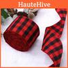 Elegant Röd och Svart Rutig Band 5 Yards för Julrosetter och Dekorationer