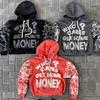 Men Women Hoodies Y2K American Letter Digital 3D Printing Street Trend Y2K Black Hoodie Loose Pullover Sweater