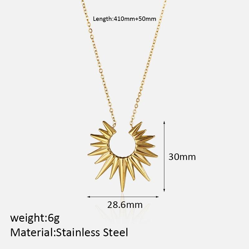 Trendy Star Moon Titanium Steel Necklace Women Small Pendant Jewelry 14K Gold Plated Fashion Gift