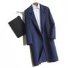 Men's Mid-Length Double-Faced Wool Cashmere Overcoat with Suit Collar