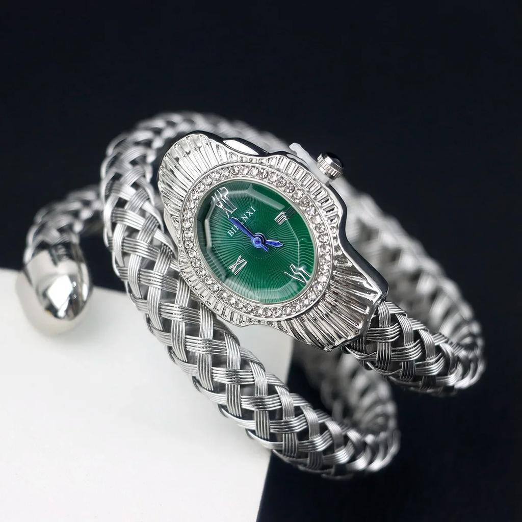Mode Diamant BIFANXI Neue Quarzuhr Damen Einzigartige Schlangenform Europäisch Amerikanische Armbanduhren Drahtgeflecht Damenuhr