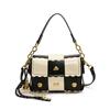 This year's popular bags 2025 spring new Korean version fashion splicing small square bag personalized rivets niche messenger bag
