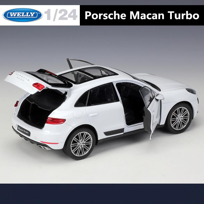 Welly 1/24 Porsche Macan Turbo SUV Alloy Car Model Diecasts Metal Toys Vehicles High Simulation Collection Series Childrens Gift
