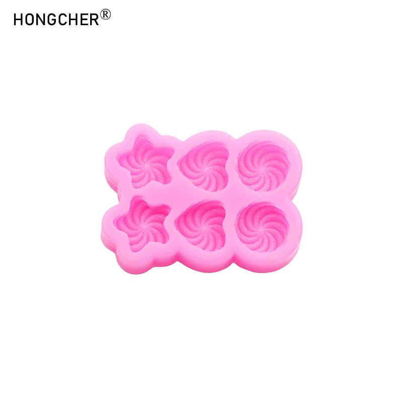 Swirl Heart Pentagram Round Candy Silicone Mold Handmade DIY Hair Clip Materials Resin Accessories Crafting Mold
