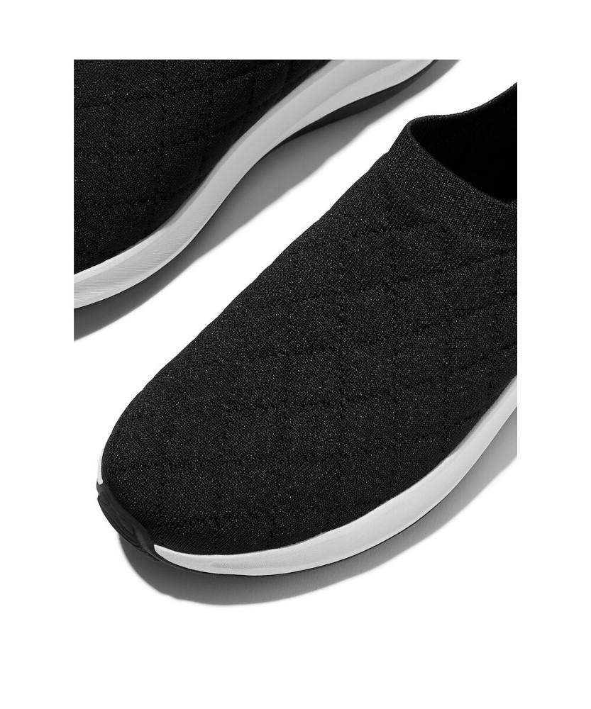 Fitflop [F-Mode] Women'S Quilted Knit Slip-Ons - Black (Ft59K2N045)