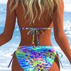 Trojúhelníkový košíček Trendy design Leopardí potisk Růžová Sexy Letní Evropský a Americký Ins Niche Plážová řada Bikini