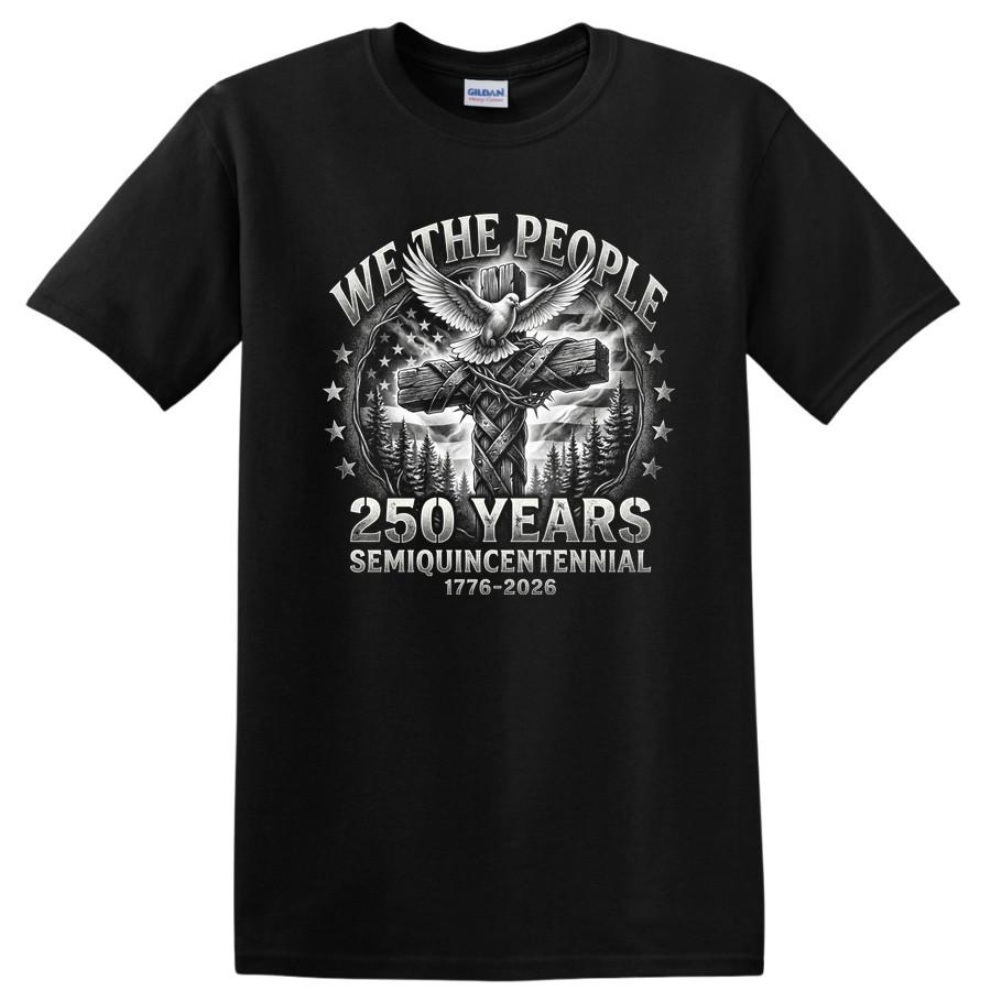WE THE PEOPLE 250 YEARS SEMIQUINCENTENNIAL Eagle Cross T Shirt Tee 1776-2026 S