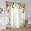 2pcs,2D Plane Printing Curtains Digital Printed Christmas Bells Stars Holly (3) Durable 100% Polyester Fabric (without Rod)