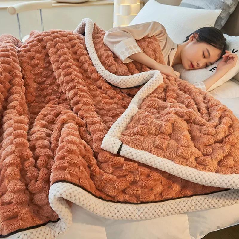 Coral velvet blanket sofa air conditioning blanket single small blanket Farley