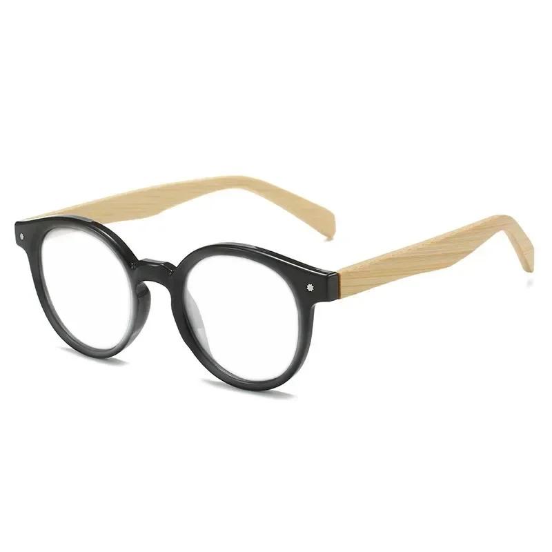 New Natural Bamboo Leg Anti Blue Light Reading Glasses Spring Foot Presbyopic +1.0 to +4.0 Easy Carry