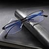 Square Anti-Blue Light Myopia Glasses Finished Business Men Women Full Frame Prescription Eyewear Diopter 0 -0.5 To -6.0 Oculos