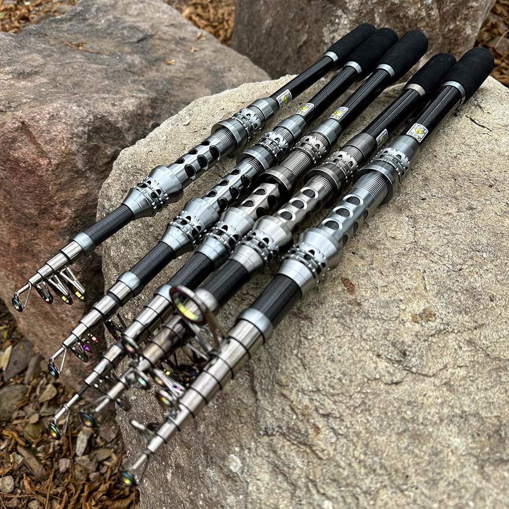 Mini Portable Carbon Fiber Sea Fishing Rod Long Throwing Rod 1.8-3.0m Telescopic Fishing Rod Super Hard Fishing Rod Sea Fishing Tackle Set