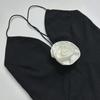 2024 European & American Style V-Neck Splicing Backless Chiffon Suspender Dress for Women