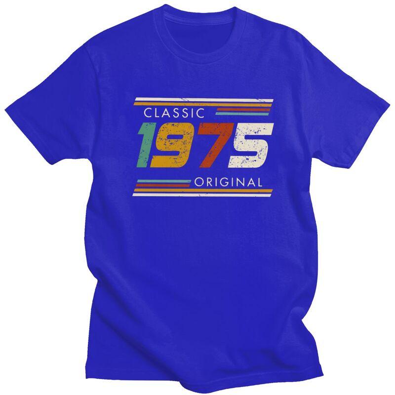Fashion 50th Classic 1975 Original T Shirt Men Short Sleeve Custom Years Birthday Gift Tshirts Casual Tee Tops Slim Fit Tshirts