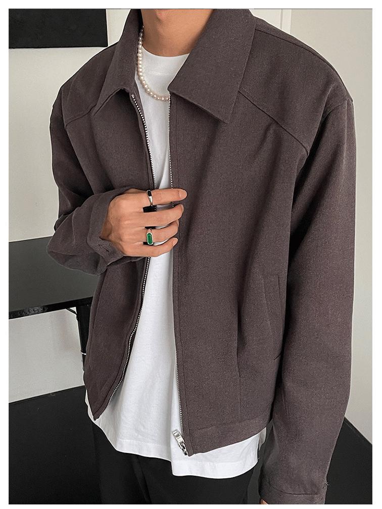 CleanFit Men's Korean-Style Short Jacket, Spring/Autumn, American Lapel Baseball, Detroit Workwear
