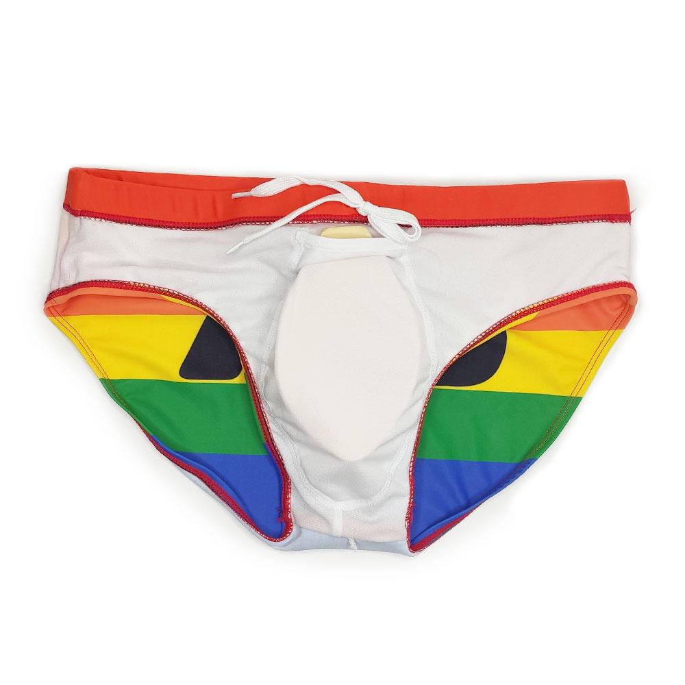 Men's Fashion Pride Day Swimming Briefs Low Waist Plus Size Summer Beach Wear