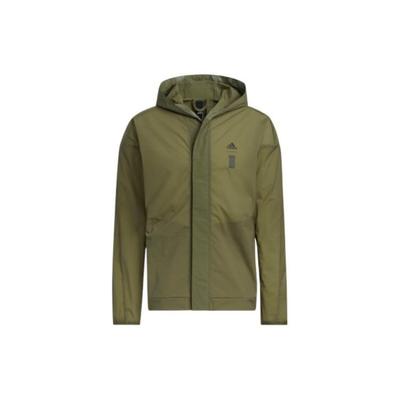 Sport Hooded Windbreaker Jacket Men Outerwear Olive-Green HE5146