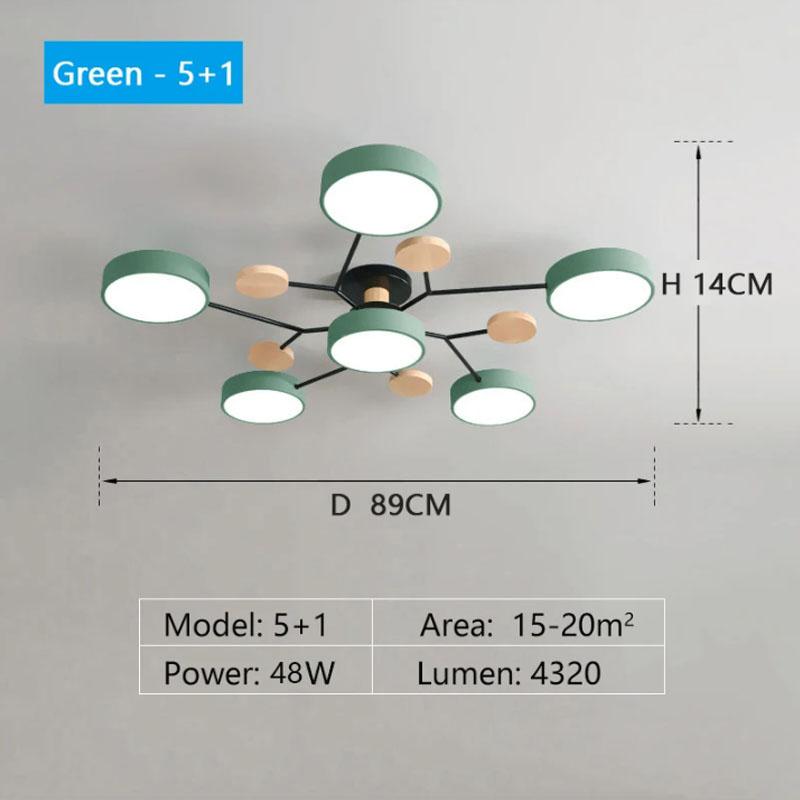 Modern LED Chandelier with 3 Different Colors Suitable for Living Room Bedroom Study Home Decoration Indoor Lighting AC90-260V