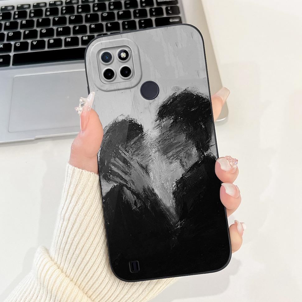 For Realme C21Y Case Luxury Painted Cover  RMX3261 RMX3263 Soft Silicone Phone Case For Realme C 21Y C21Y Coque TPU Back Cover