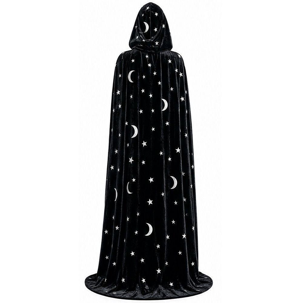 Polyester Velvet Halloween Hooded Cloak with Oversized Hood Vintage Hooded Cape Celestial Cape