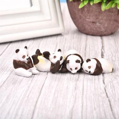 Miniature Figurines Landscaping Dolls DIY Hand-made Micro Landscape Panda Cartoon Creative Elegant 2-color Home Decor