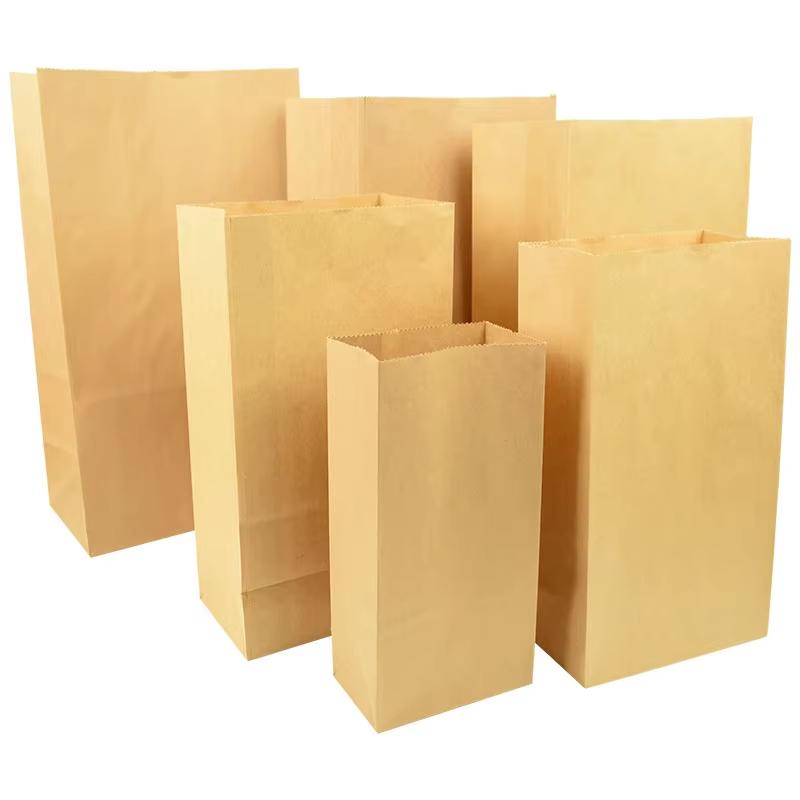 10 Pack Kraft Paper Bags Sturdy Square Bottom Multiple Sizes Reusable Recyclable for Grocery Retail Packaging