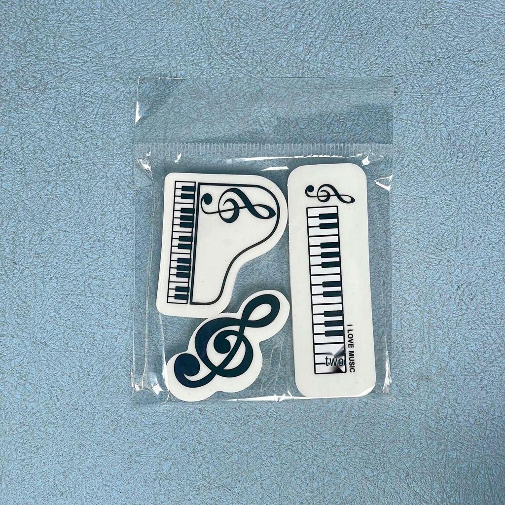 Elementary Music-Themed Stationery Set: Piano Notes Pencil Case, Eraser, Pencil, Ruler, Small Notebook