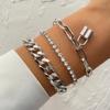 VKME Hot Sale Double-Layered Cuban Chain Bracelet Set Punk Style with Thick Gold-Plated Bands for Men Women Hip Hop Jewelry