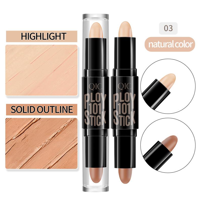 Color Makeup Double Head Concealer Stick Three-dimensional Trim Brightening Face Highlight Concealer Pen Color Trim Stick