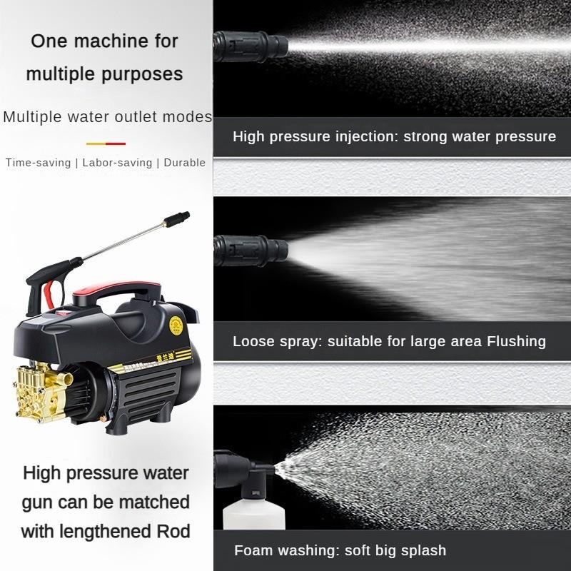 220V Household Cleaning Machine Plug In Portable High-pressure Water Gun High Power and High-pressure Car Washing Machine