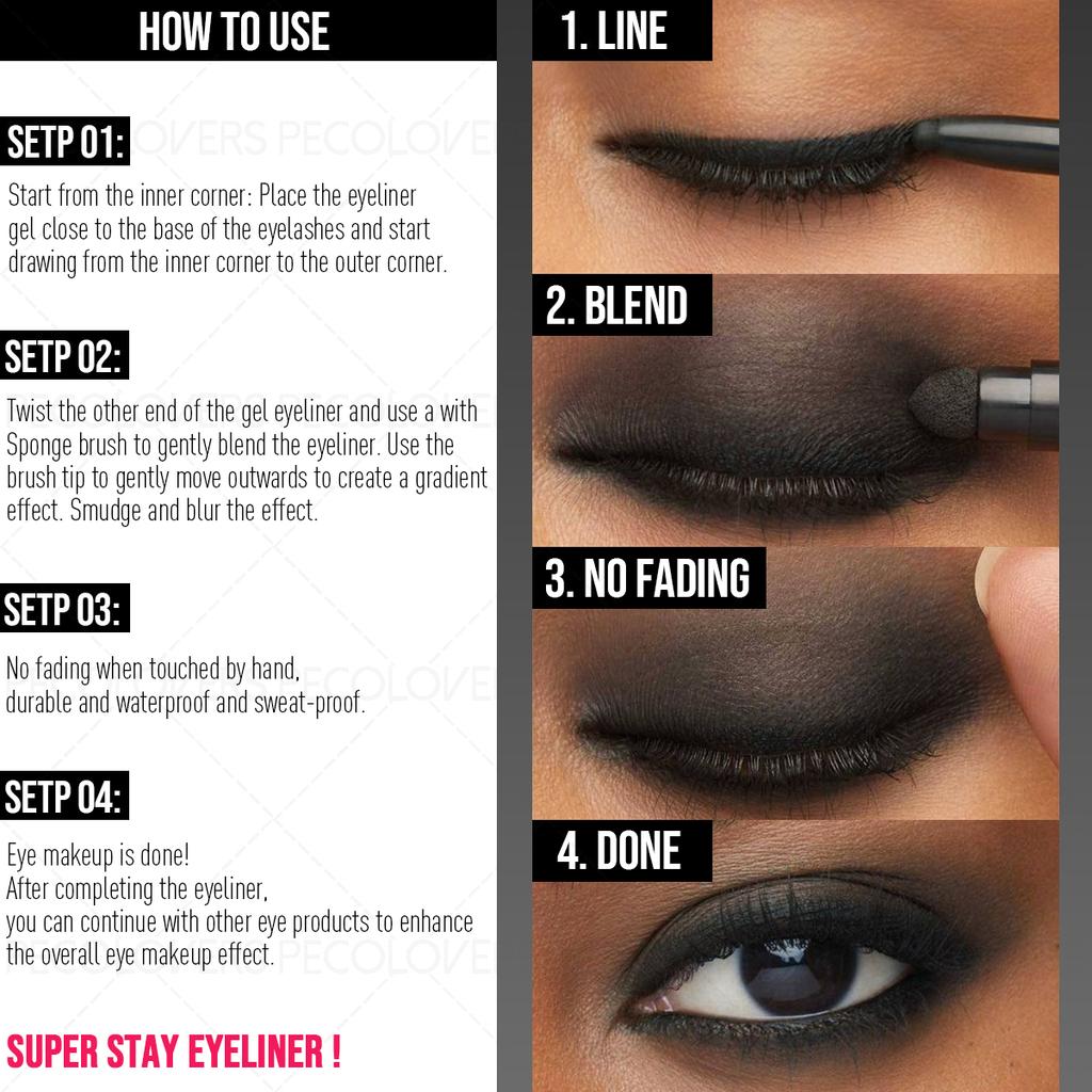 1PC Dual Tip Eyeliner Pencil Allows for Precise Application And Long-Lasting Wear Without Smudging,Waterproof, Sweat-Resistant