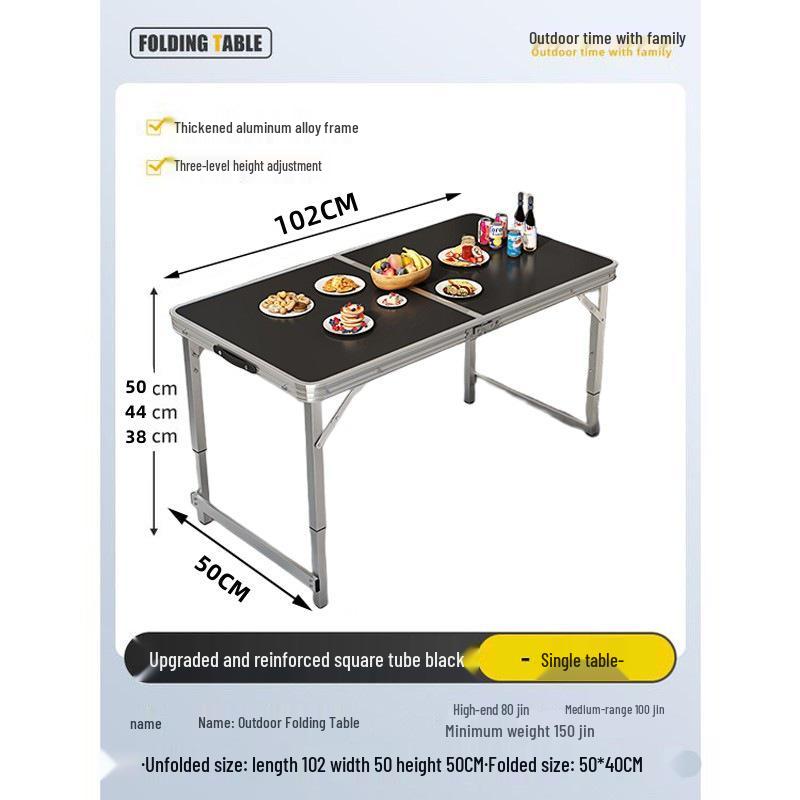 Portable Aluminum Folding Table - Multifunctional Dining, Study, or Outdoor Use
