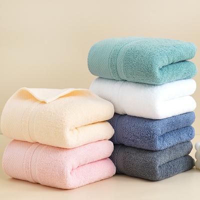 Cotton Towel Thickened Combed Velvet Cotton Adult Face Washing Household Gift Plain Color Block Absorbent Facial Towel