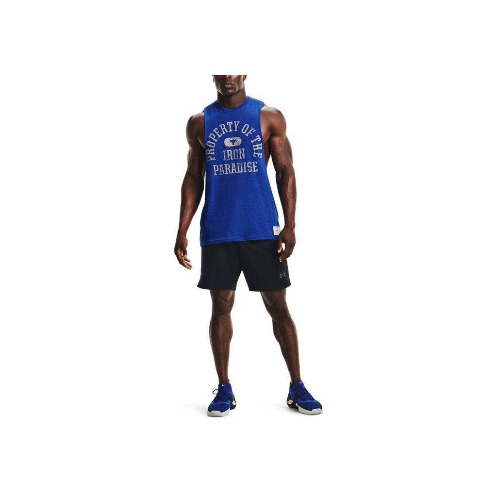 Under Armour Canotta da Basket Larga Project Rock Uomo Top Blu 1367126-400