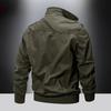 Spring and Autumn Men's Military Jacket Cotton Casual Loose Tooling Jacket Middle-aged and Young Solid Color Multi-Pocket Thin Top Men