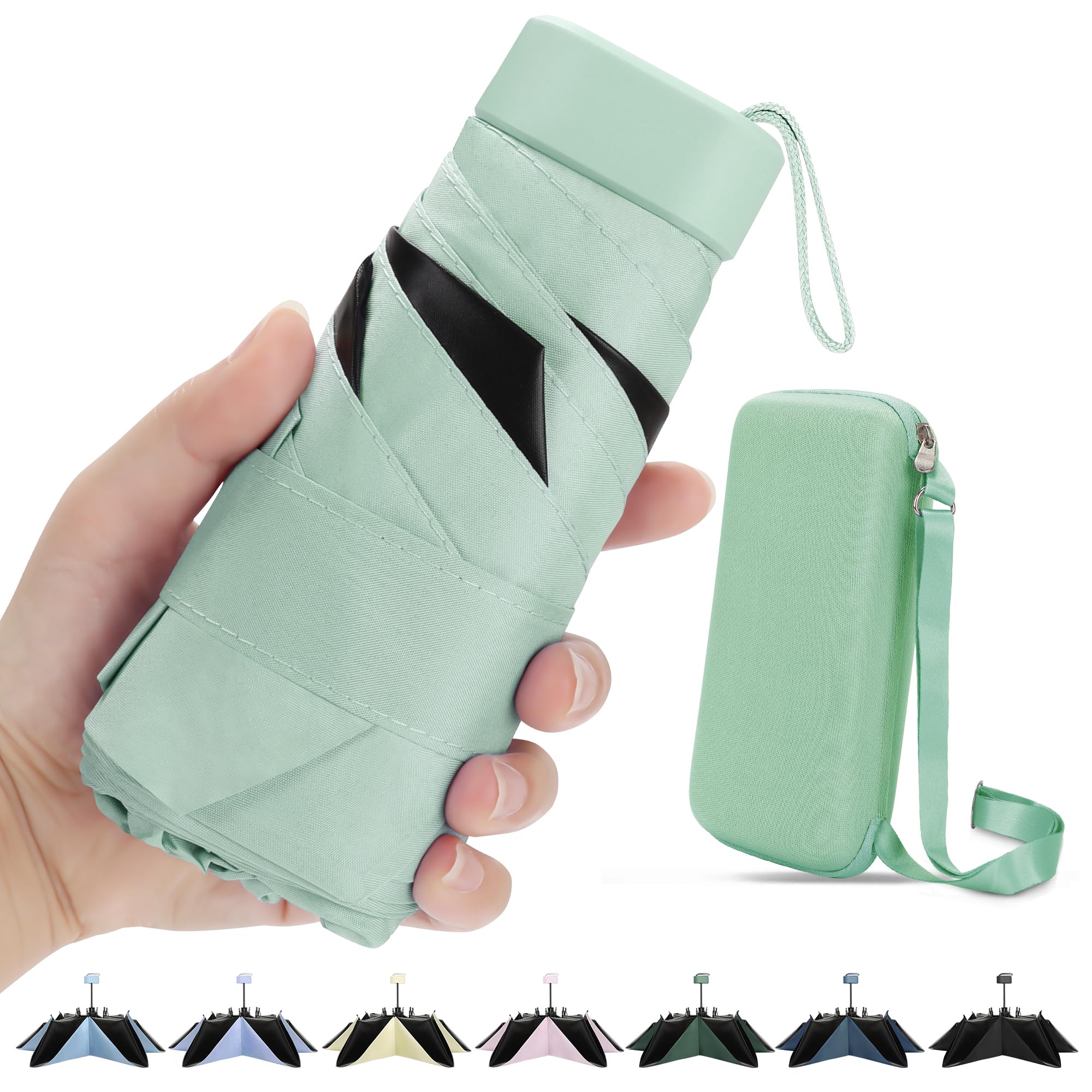 

ZOMAKE Складной Ультрафиолетовый Свет Тепло УФ Дождь или Включает Чехол для Хранения Зонт, Легкий, Компактный, Маленький, Защита UPF50+, Блокирующий, Блокирующий,