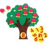 1-10 Number Fruit Tree Cartoon Felt Teaching Aids Free Assemble Color Number Cognitive Tool for School Math Learning School Offi