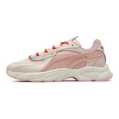 Rs-Connect Fabric Top Layer Cowhide Pu Comfortable Versatile Low-Top Casual Shoes Unisex Sneakers Off-White Pink 387934-01