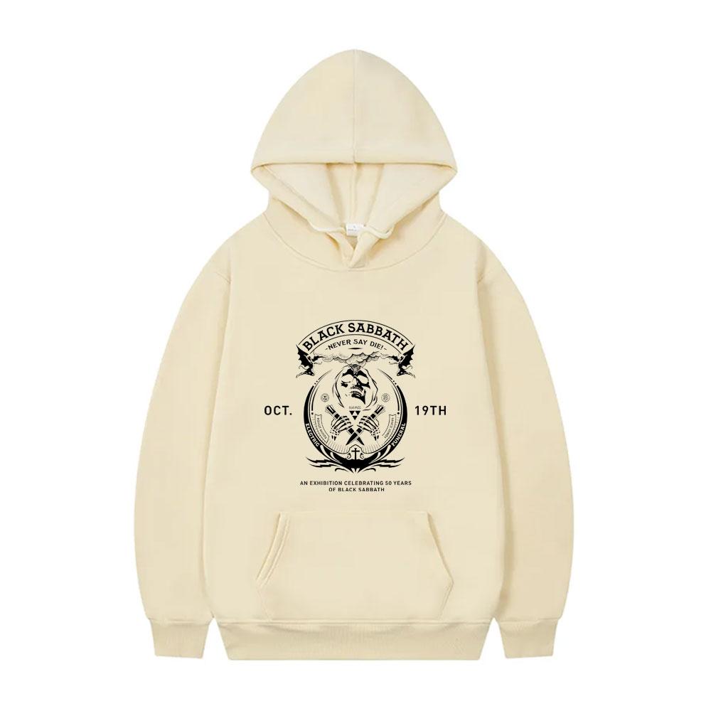 Heavy Metal Rock Band Black Sabbath Never Say Die Skeleton Hoodie Ozzy Osbourne Pullover Hoodies Men Vintage Oversized Tracksuit
