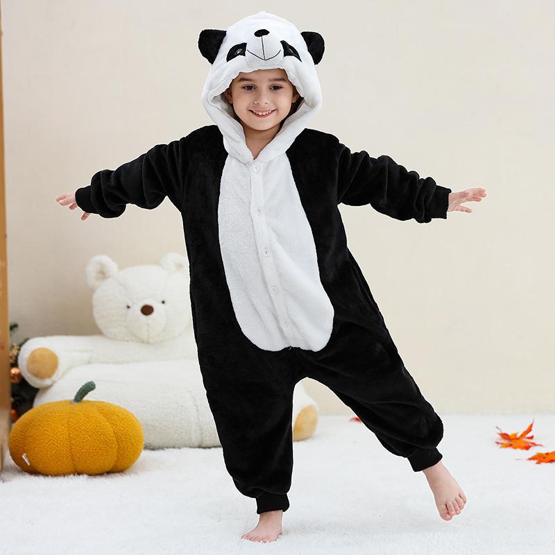 Halloween Capybara Flannel Blanket Sleepers Onesie Hooded Children Costume Clothes Jumpsuit Sleepwear For Boys Girls