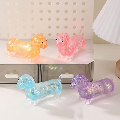 1/4Pcs Stress Relief Toy Glossy Finish Soft Slow Rebound TPR Material Dachshund Squeeze Toy Animal Decompression Toy