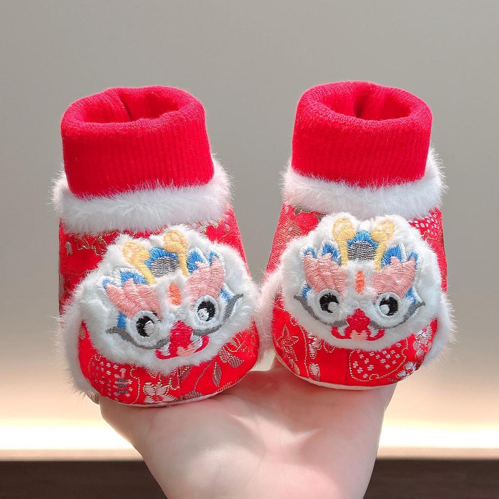 Winter-Babyschuhe mit Rotem Samtfutter – Unisex, Warm, Vor-Laufschuhe für Säuglinge