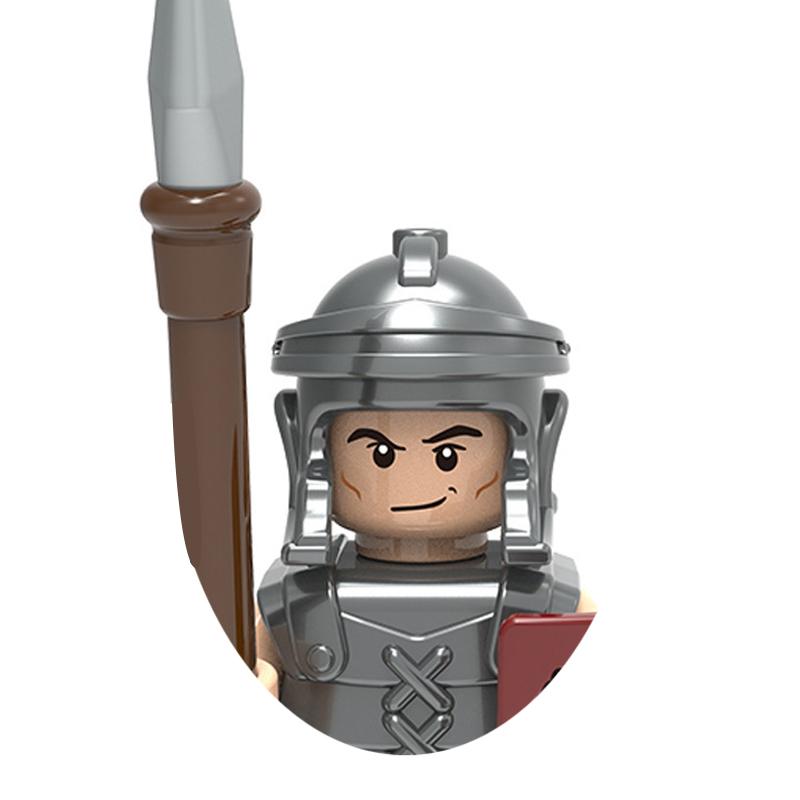 Medieval Military War Soldier Doll Building Block Spartan Soldier Crusader Roman Knight Weapon Sword Helmet Children's Toy Gifts