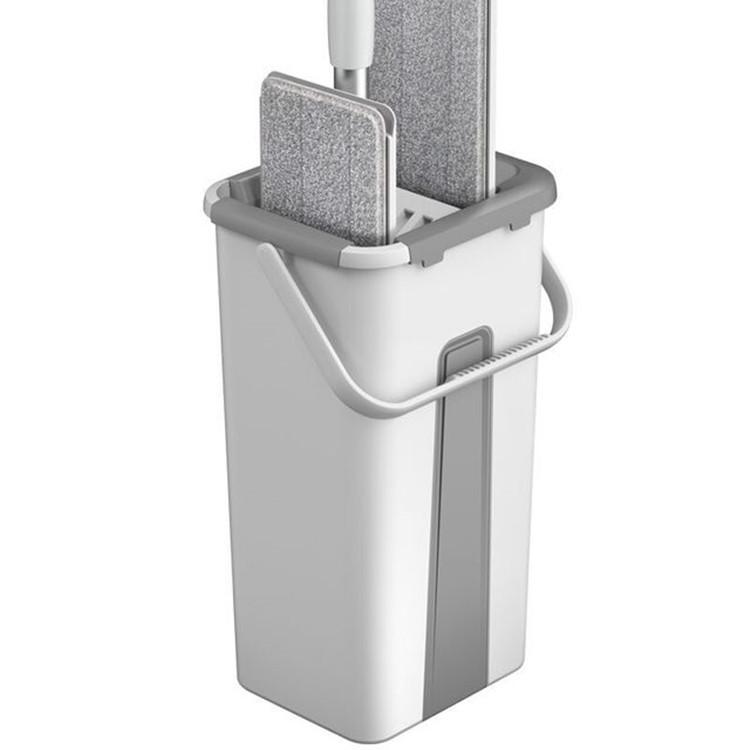 Lazy Man Hands-Free Wet & Dry Flat Mop with Integrated Wash & Scrape Bucket